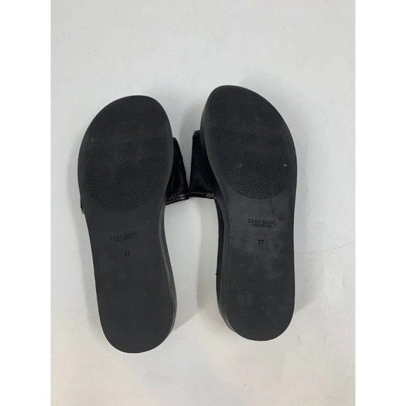 Zara Women's Furry Adjustable Strap Small Platform Slides Size 6.5 - Picture 16 of 16